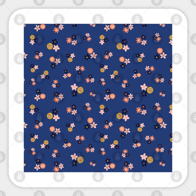 Scandinavian Florals Blue Sticker by Sandra Hutter Designs